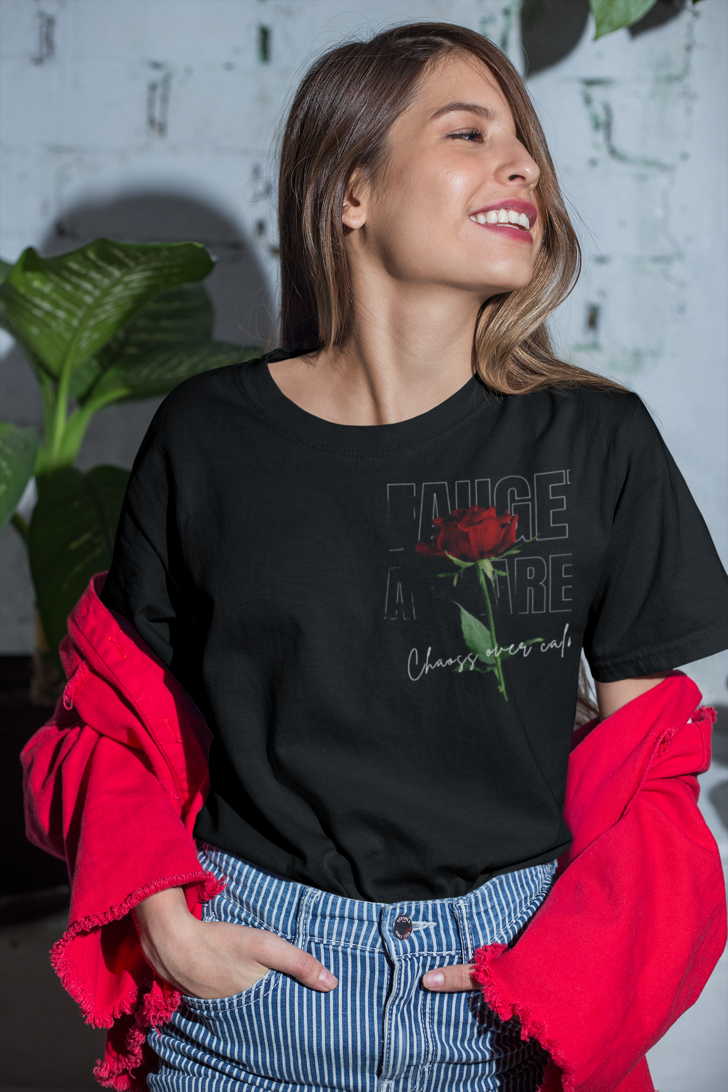 RED ROSE OVERSIZED T SHIRT