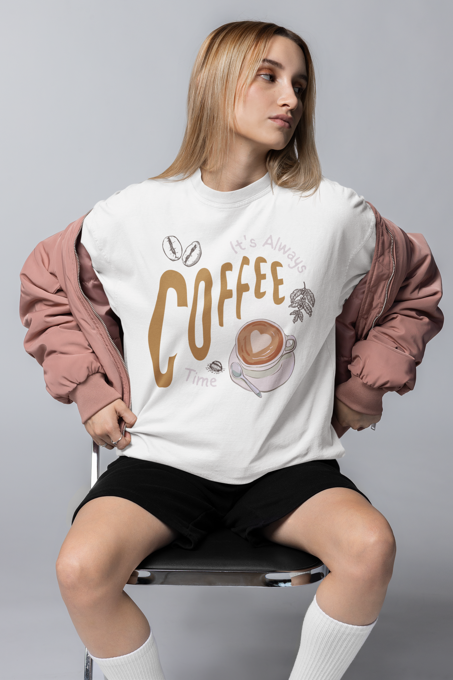 COFFEE TIME OVERSIZED T SHIRT