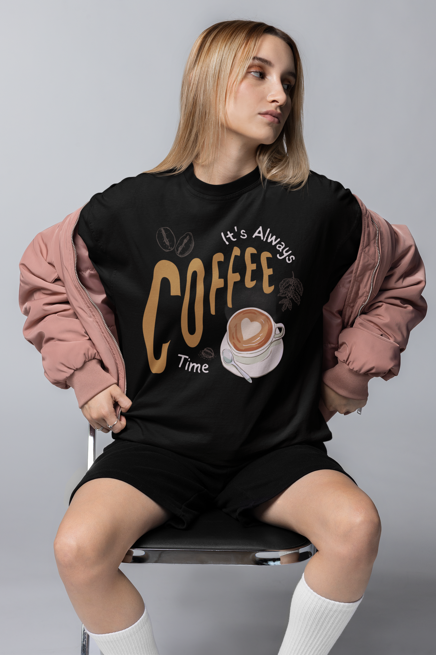 COFFEE TIME OVERSIZED T SHIRT
